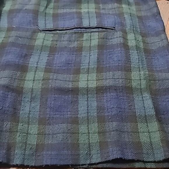 Vintage 90s Dark Green Navy Plaid Grunge Oversized Blazer Size 18/20 XXXL - Picture 12 of 12